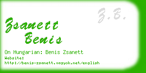 zsanett benis business card